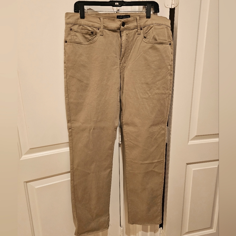 Men's Lucky Brand Slim Straight Khaki Pants Size 33 x 30